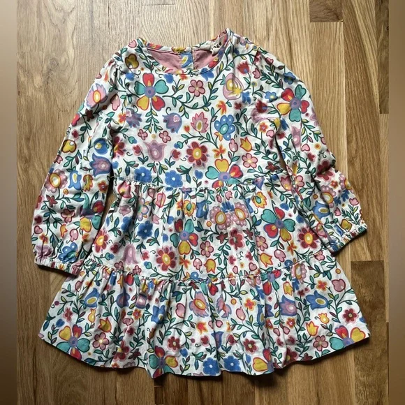 Mini Boden Floral Kids Dress - Pink, Blue, Yellow - Picture 1 of 3